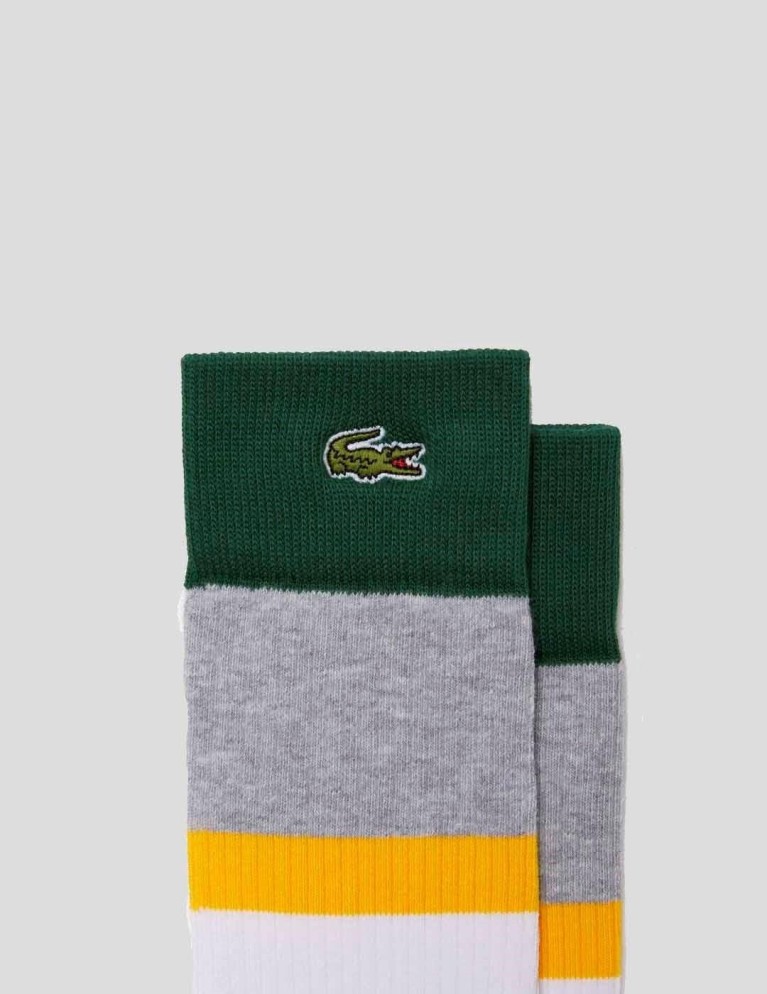 LACOSTE pack 3 calzini bianchi / argente chine / genet